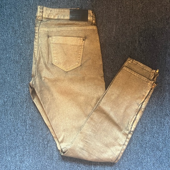 Zara gold black distressed jeans - Picture 4 of 6